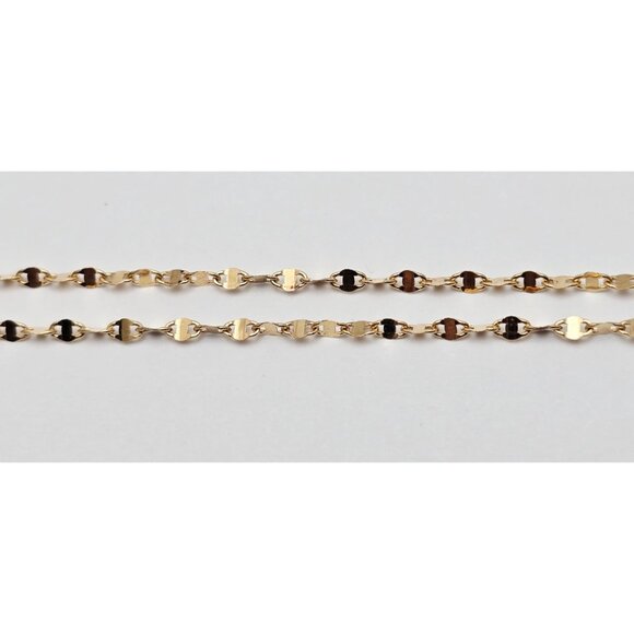 Unique 14K Yellow Gold Designer Resizable Mirror Valentino Link Chain Necklace - Picture 12 of 14